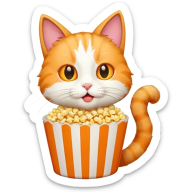 Gato comendo pipoca sticker