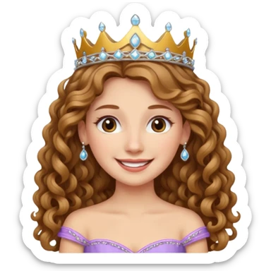 👩🏼‍🦱👸 sticker