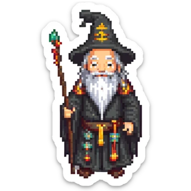 old Chinese wizard sticker
