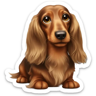 longhaired dachshund sticker