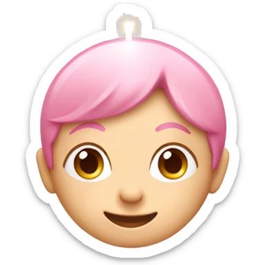 happy birthday light pink sign sticker