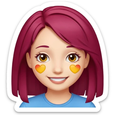 Maroon hair girl emojis sticker