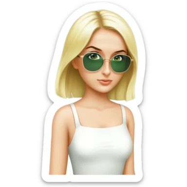 female, wearing pretty white dress sticker