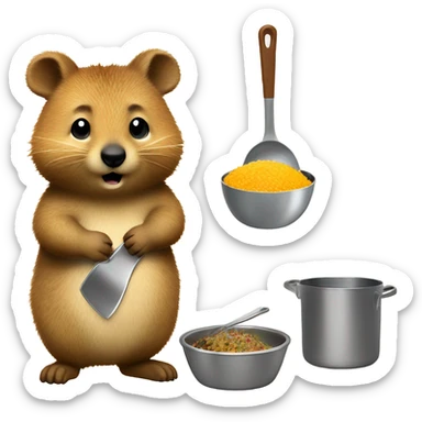 Quokka cooking food  sticker