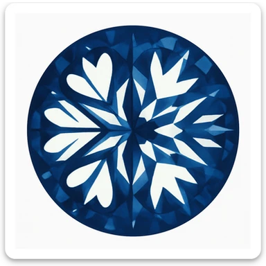 convert this image into a round diamond hearts and arrows cut emoji, blue version, emoji style sticker