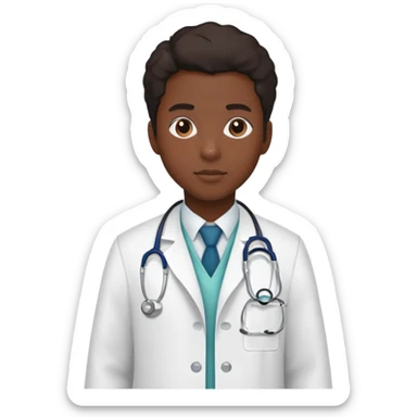 a black high school student dressed as a doctor sticker