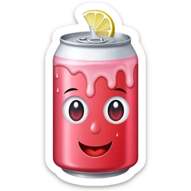 Strawberry lemon soda can sticker