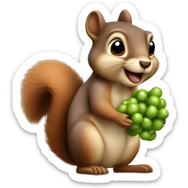 Squirrel with peas in its mouth  sticker