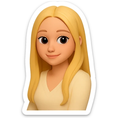 Cut out only the woman from the image, preserving the 3d-emoji style without changes. The original style is 3d-emoji, which does not support editing, so using the general style with instructions to keep the 3d-emoji look. sticker