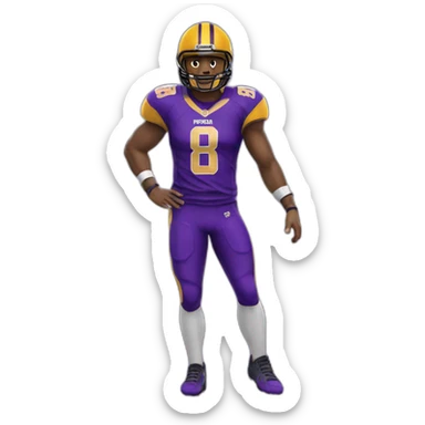 american-football-player-purple-and-gold-jersey sticker