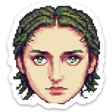 face with downturned eyebrows and a look of intrigue sticker