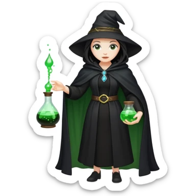 full-body witch gave a magic potion  sticker