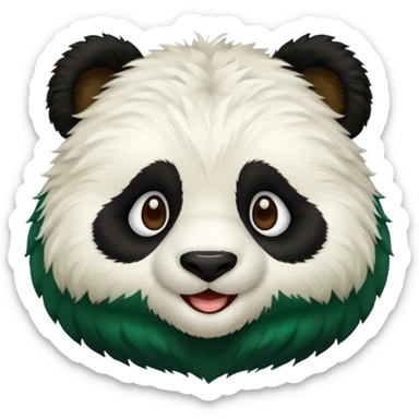 make a cute dark green panda emoji sticker