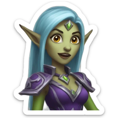 warcraft night elf hunger female waving sticker