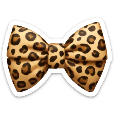 leopard print bow  sticker