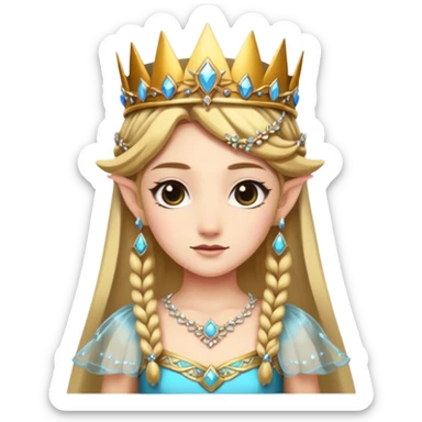 Zelda princess with a tiara and fantasy dress sticker