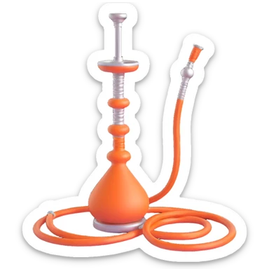 3D hookah, no decorations, standard hose, calm colors sticker
