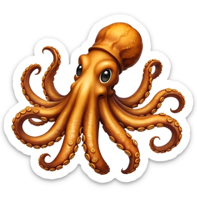 fried cooked octopus tentacles without head sticker