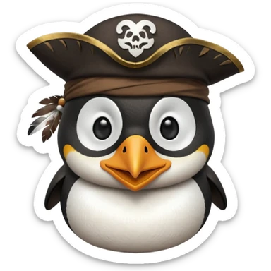 pirate crew member penguin sticker