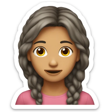 una chica de pelo castaño durmiendo  sticker