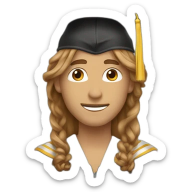 Proud graduate party Male Long Brown Hairemoji sticker