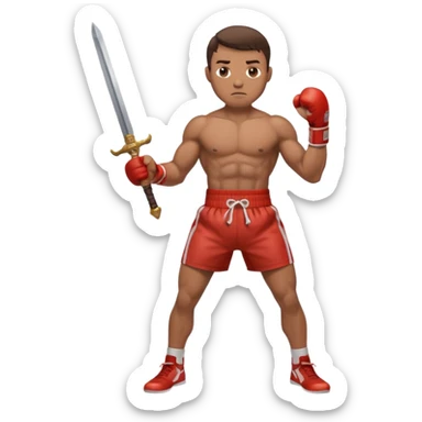 a man holding sword only boxer sticker