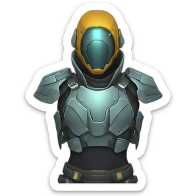 futuristic Technomancer Breastplate armored sticker