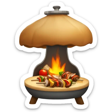 A KEBAB COOKING IN A WOOD FIRE sticker