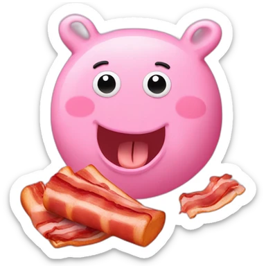 Peppapig and bacon sticker