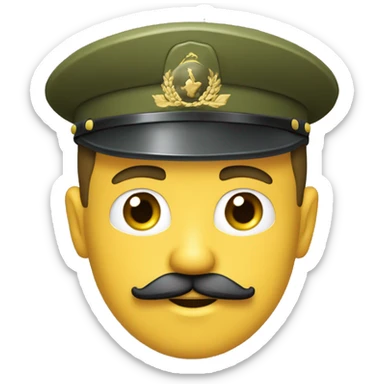 Homme faisant un salut militaire avc un moustache  sticker
