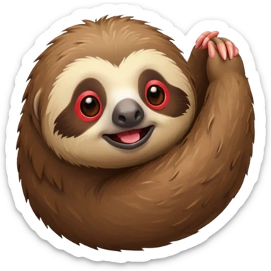 paresseux avec une crête rouge sticker