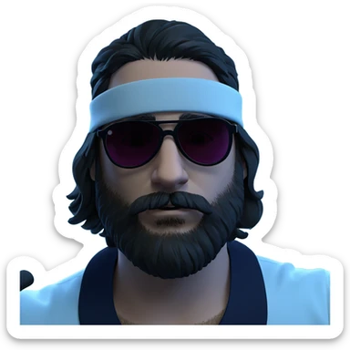 cool guy with beard sunglasses sticker