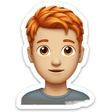 A red head boy with scar on his head sticker