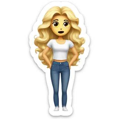 Glinda in her croc top and short jeans mad at her parents that she is royalty  sticker