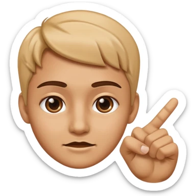 Point your finger at the face. sticker