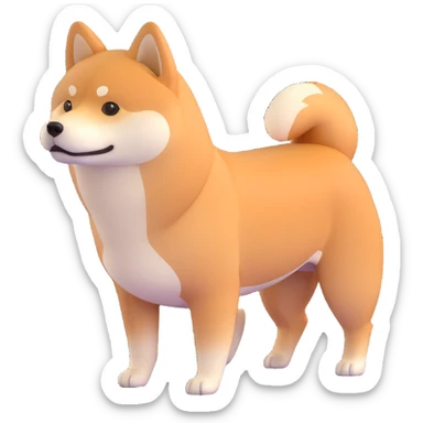 shiba inu standing, sick sticker