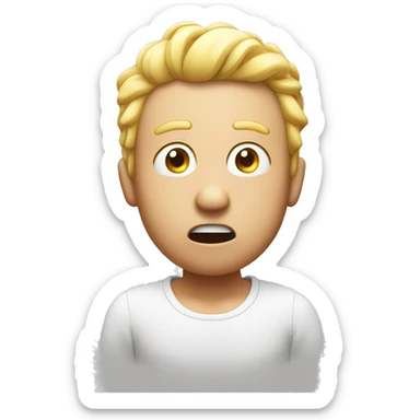 emoji surprised with his hands on the head mouth wide ope white skin sticker