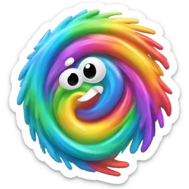 A rainbow yeti poop swirl emoji sticker