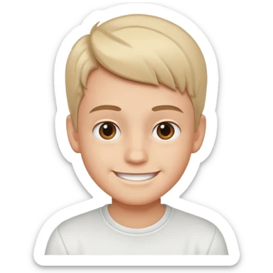 casual white shirt portrait boy smiling  sticker