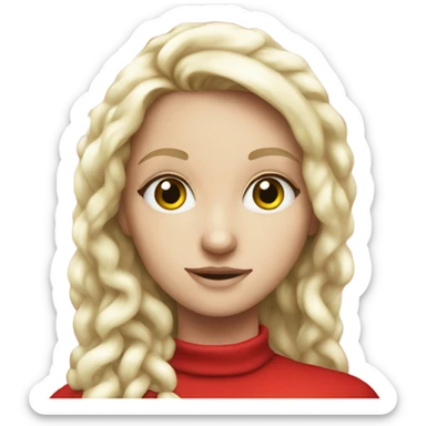 Pretty skinny white girl in red  Christmas sticker