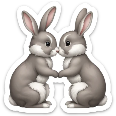 Kissing rabbit, profile, long ears sticker