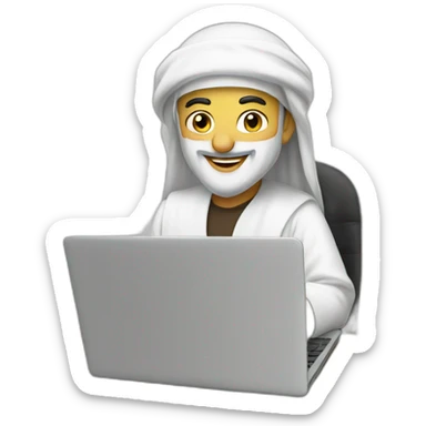 sheikh with laptop sticker