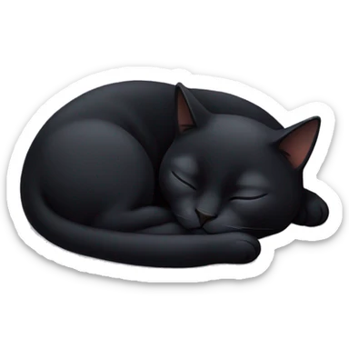 Sleeping black cat sticker