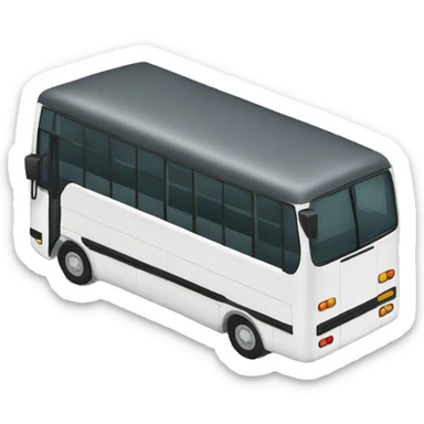 white bus top-down view sticker