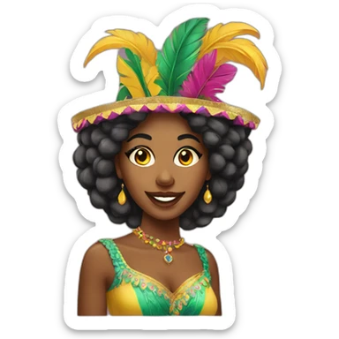 Brazilian woman carnival sticker