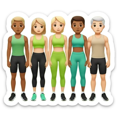 Ein Gruppenkurs der in einem grünen Park stattfindet im Sommer. sticker