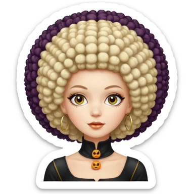 afro halloween white girl sticker
