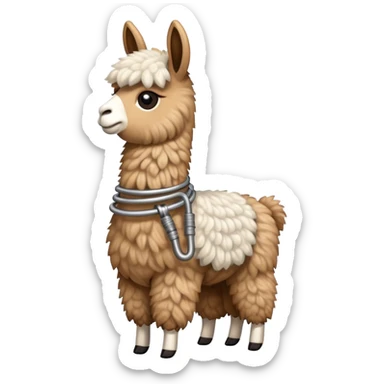 llama with steel resilient coil around t he sticker