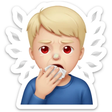kid sneezing into tisue















 sticker