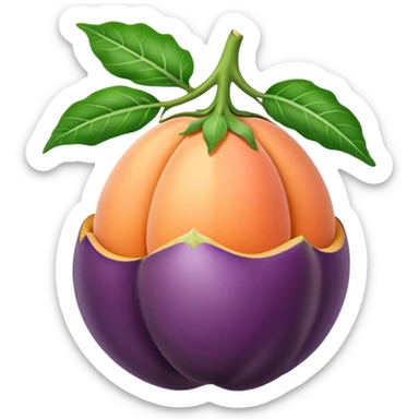 Egg plant inside peach sticker
